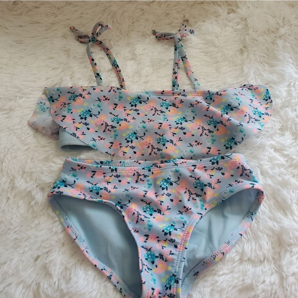 Girl's Floral Two Piece Bikini Size XS (4/5)